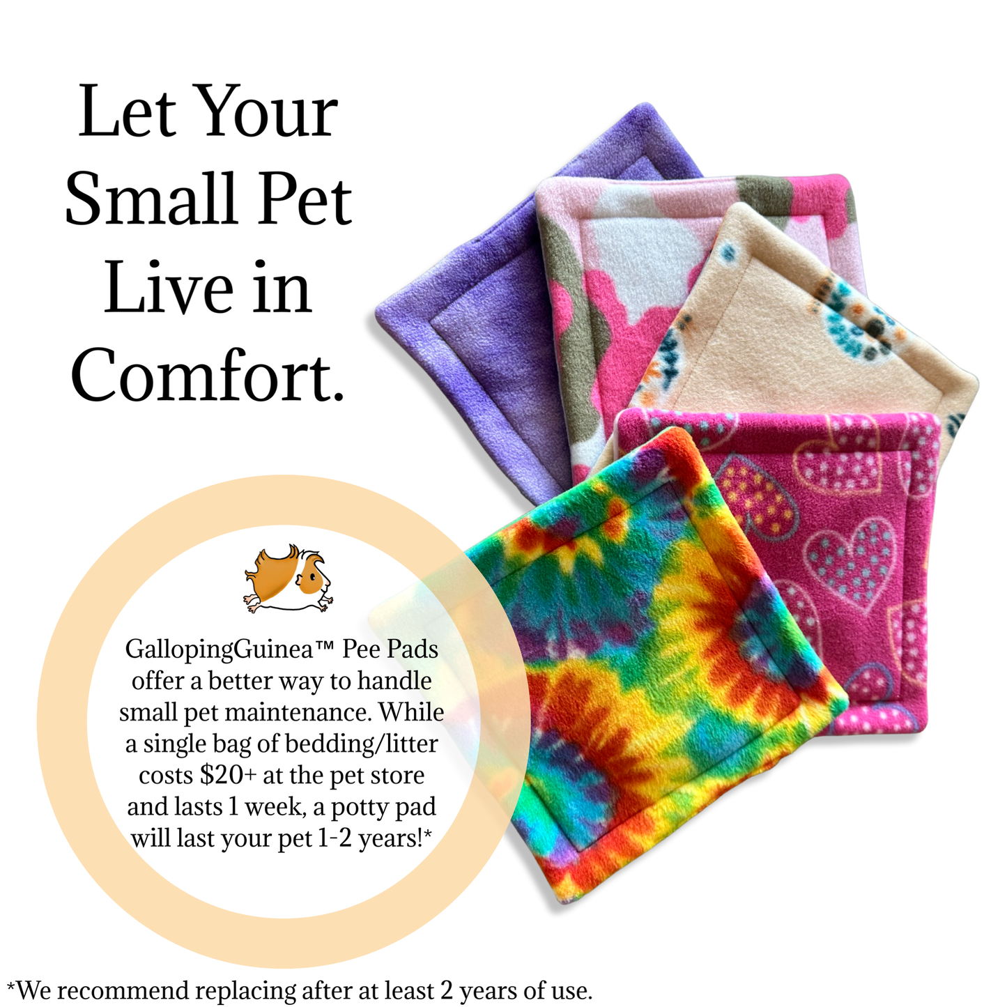 Mystery Pee Pads | Small Pet Reusable Bedding