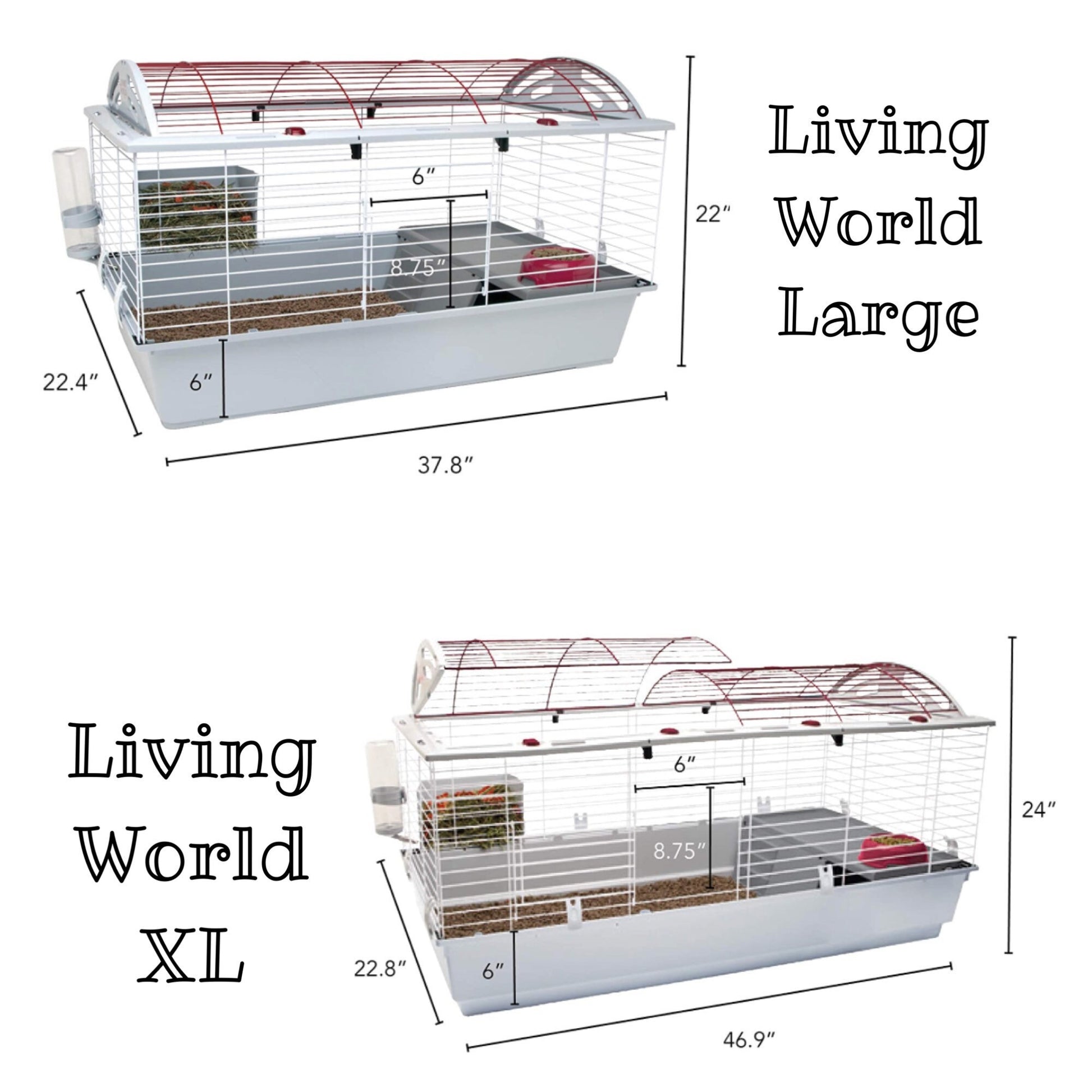 Living World Cage Liners | Reusable Reversible Fleece + U-Haul | Large + X-Large | 38x23, 47x23 | Washable Substrate Alternative