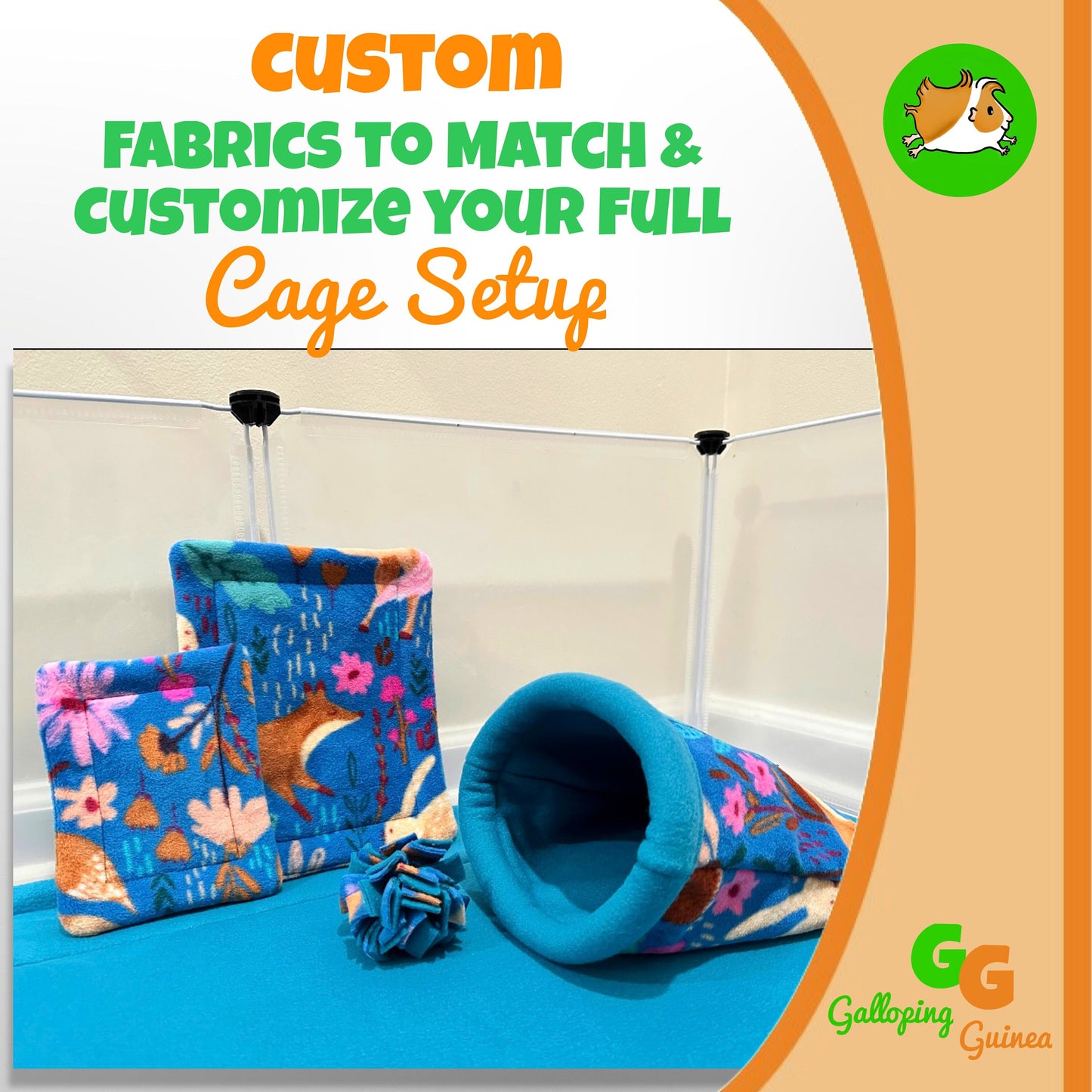 Custom Potty Pads for Small Animals | Washable, Reusable Pee Pad | Fleece + Absorbent U-Haul | Guinea Pigs, Hedgehogs, Chinchillas, & More!