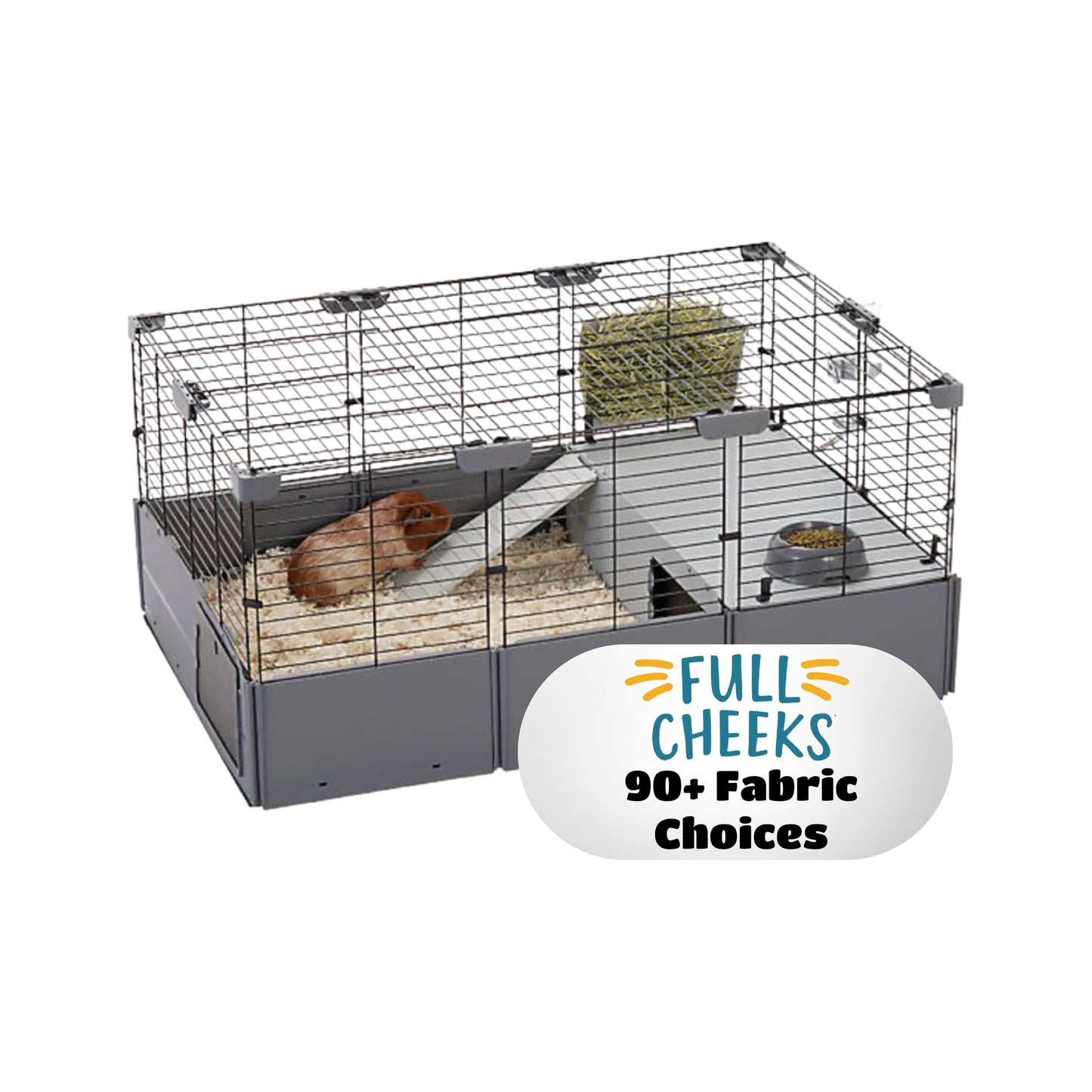 Full Cheeks Fleece Liners, Small Pet Customizable Home Cage | Absorbent Reversible Triple Layer | 42x27 / 41.6x27.5 [Guinea Pigs, Hedgehogs]