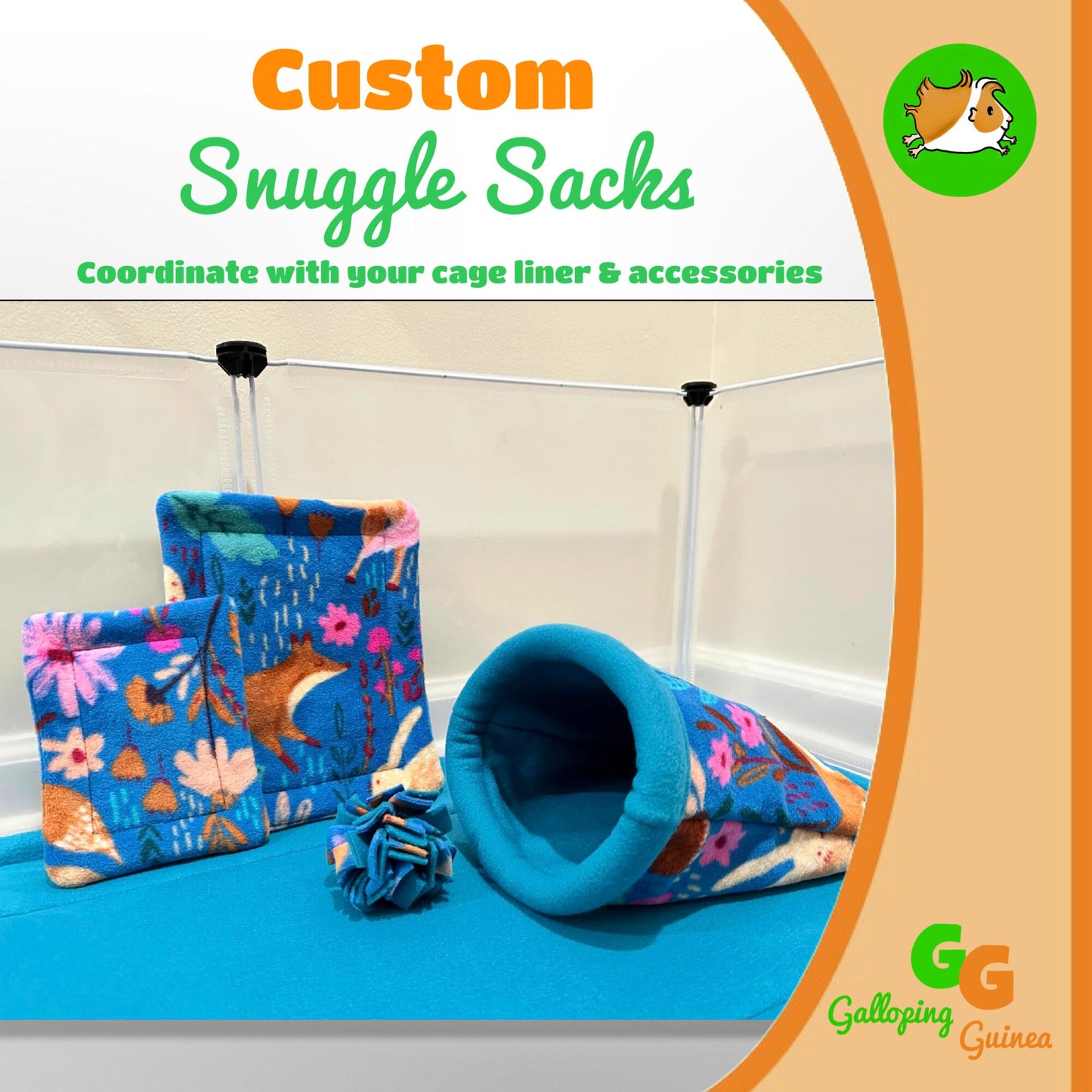 Snuggle Sack - Reversible, Stay Open | Fleece Guinea Pig Cuddle Pocket Bed Hidey Bag | Small Pets - Chinchillas, Hedgehogs, Rats, & More