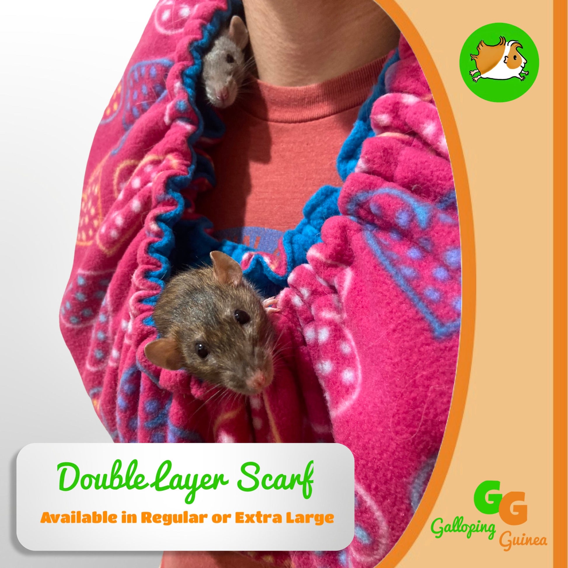 Bonding Scarf for Small Pets, Made to Order | Reversible, XL Sizing | Guinea Pig Accessory, Hedgehogs, Rats, Chinchillas, Sugargliders, Etc!